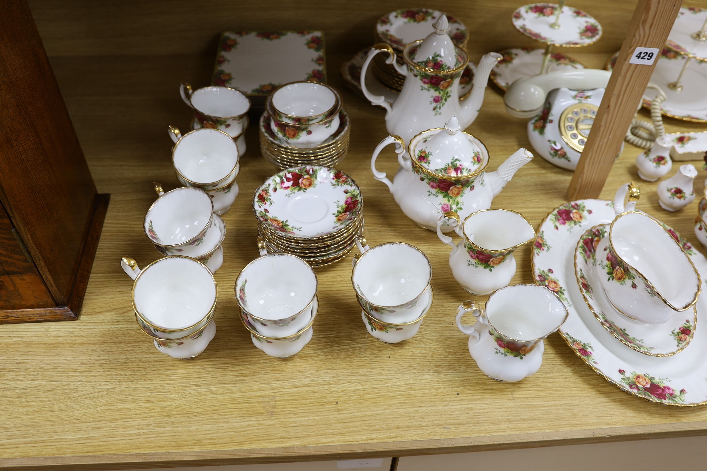 An extensive Royal Albert Old Country Roses dinner, tea service etc.